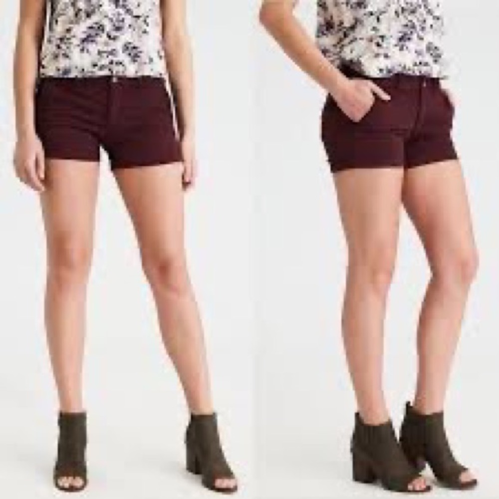 AOE Twill MIDI Rise Super Stretch Jeans Shorts Size 4
